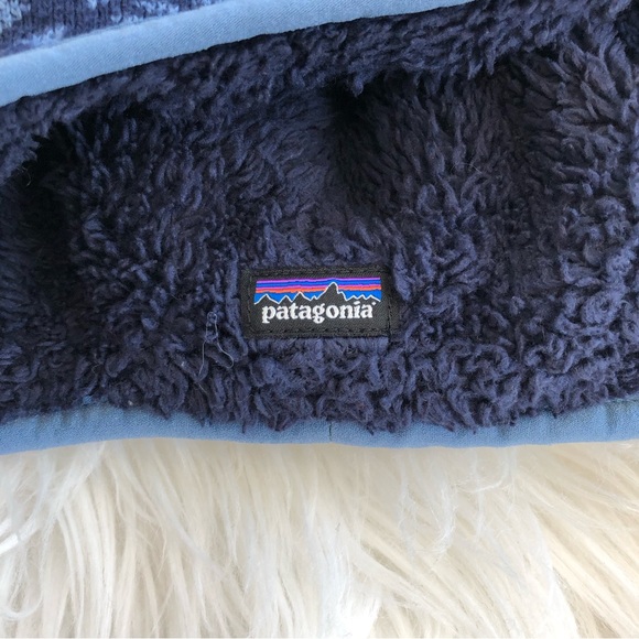 Patagonia Kids Infant Reversible Blue Black Aztec Print Winter Hat - Picture 3 of 6